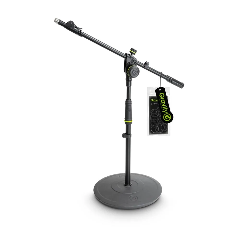 Gravity GMS2222B Short Microphone Stand with Round Base (Black)