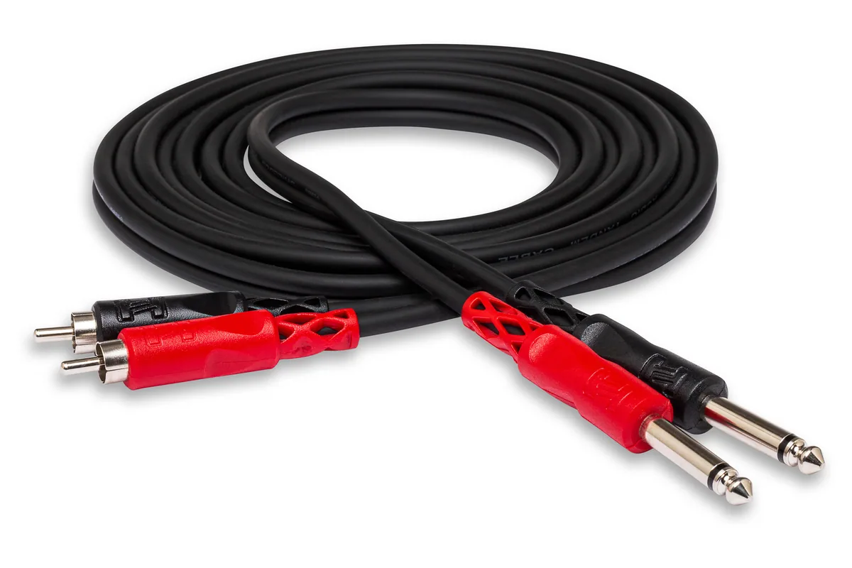 Hosa CPR-202 1/4′ to RCA Cable 2m (Molded Plugs)