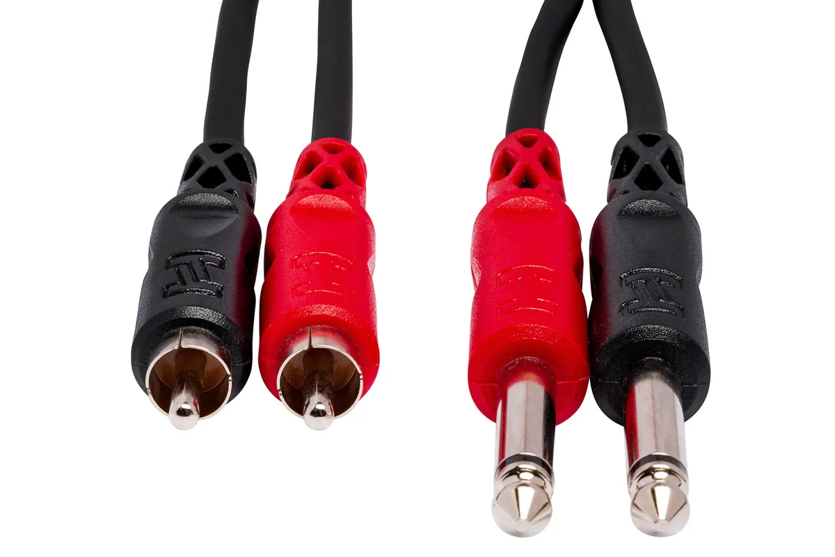 Hosa CPR-202 1/4′ to RCA Cable 2m (Molded Plugs)