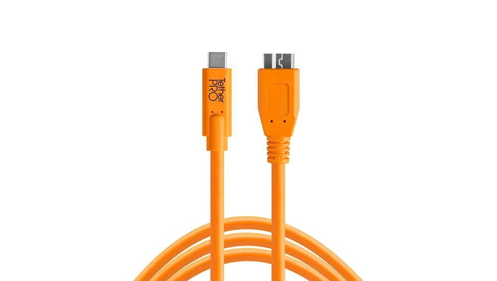 Tether Tools TetherPro USB Type-C Male to Micro-USB 3.0 Type-B Male Cable 4.6m (Orange)