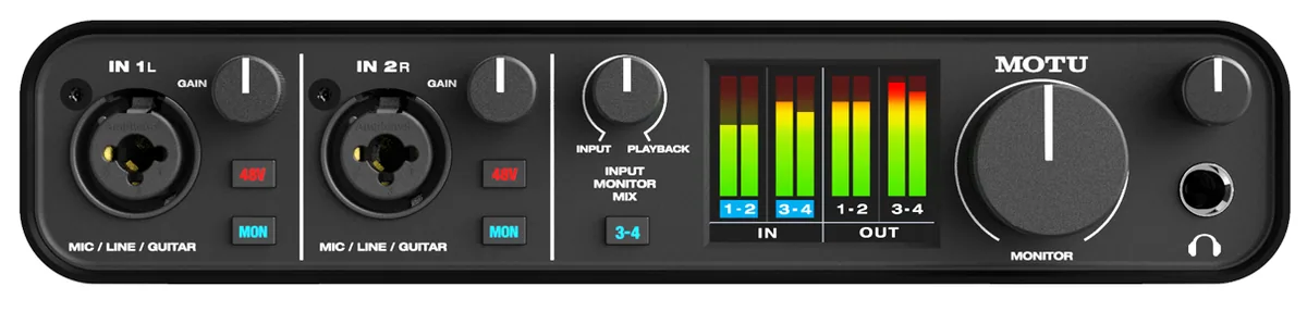 MOTU M4 4×4 USB-C Audio Interface for Recording, Mixing, and Podcasting