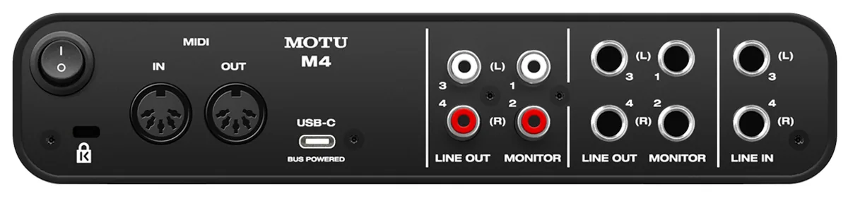 MOTU M4 4×4 USB-C Audio Interface for Recording, Mixing, and Podcasting