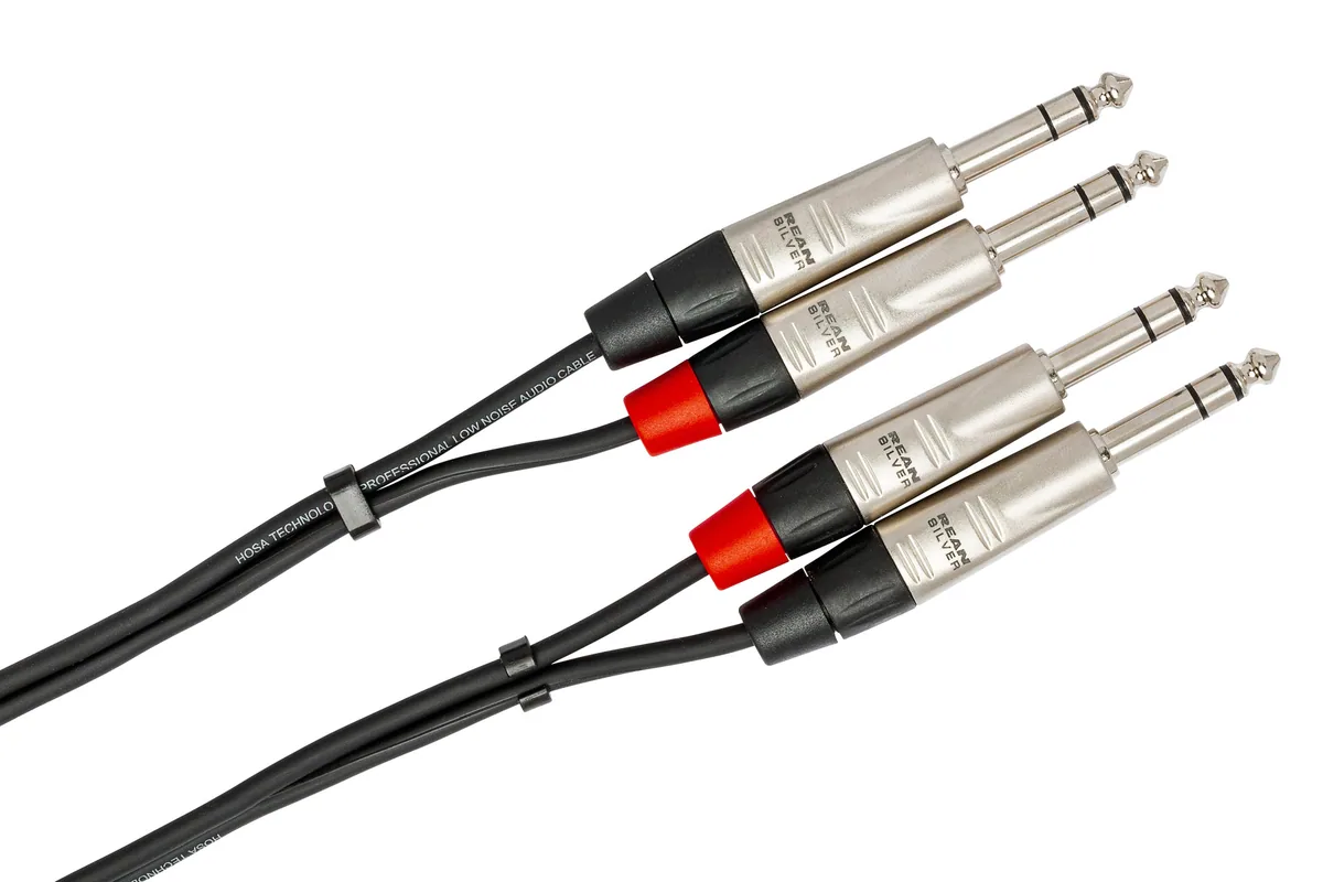 Hosa HSS-001.5X2 Pro 1/4” Cable 1.5ft (Dual)