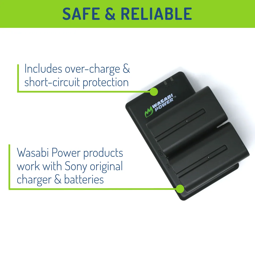 Wasabi Power Battery (2-pack) and Dual Charger for NP-F730, NP-F750, NP-F760, NP-F770 (L SERIES)