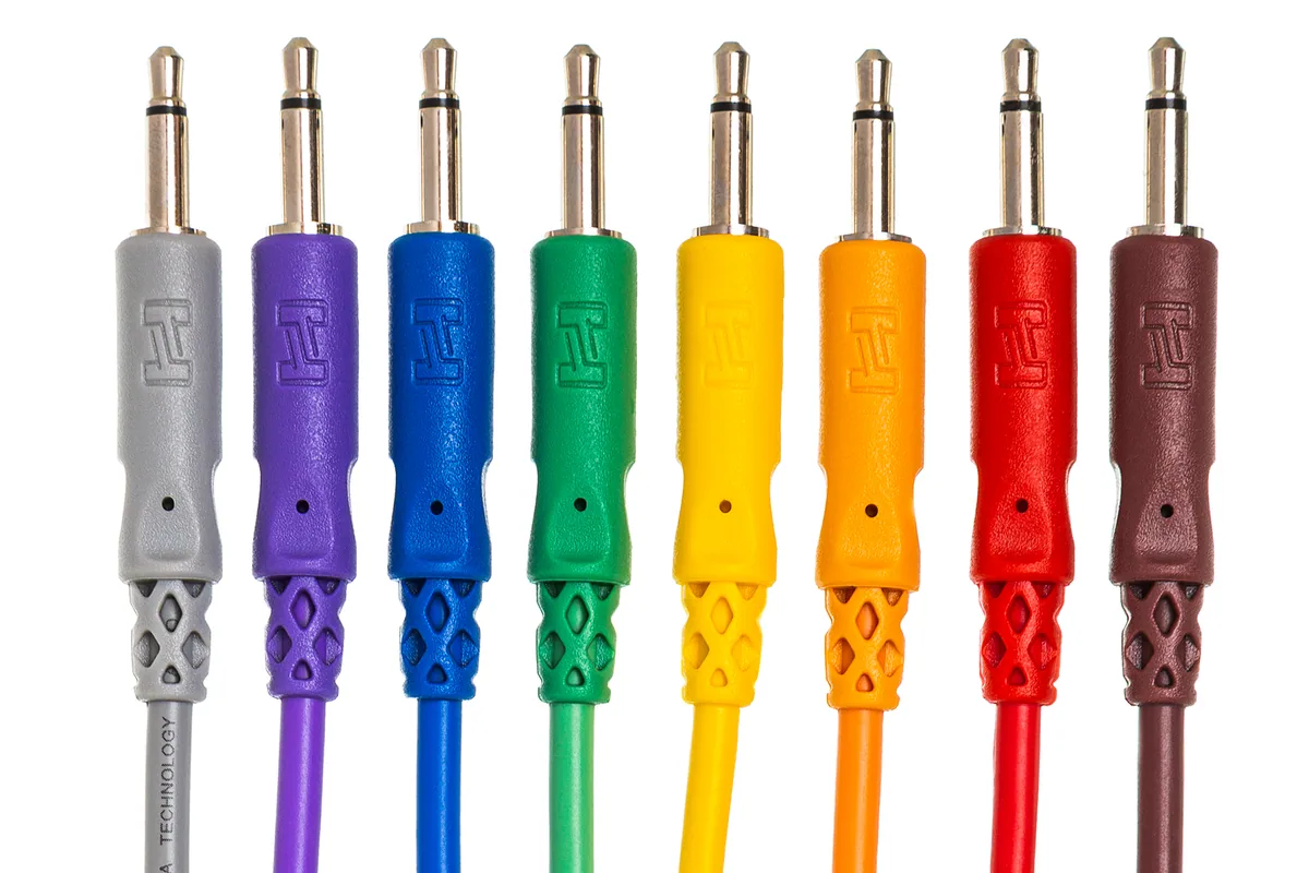 Hosa Set of 8 Unbalanced Patch Cables 3.5mm TS (45cm)