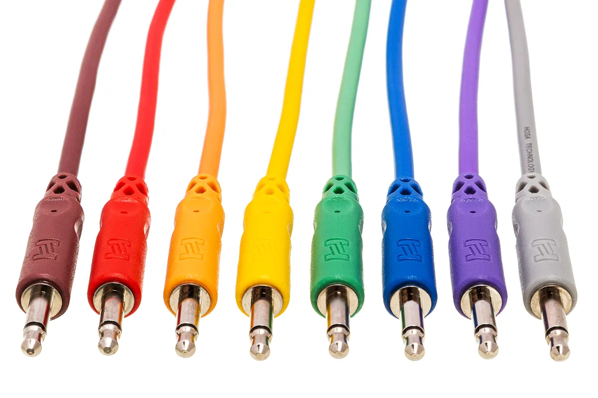 Hosa Set of 8 Unbalanced Patch Cables 3.5mm TS (45cm)