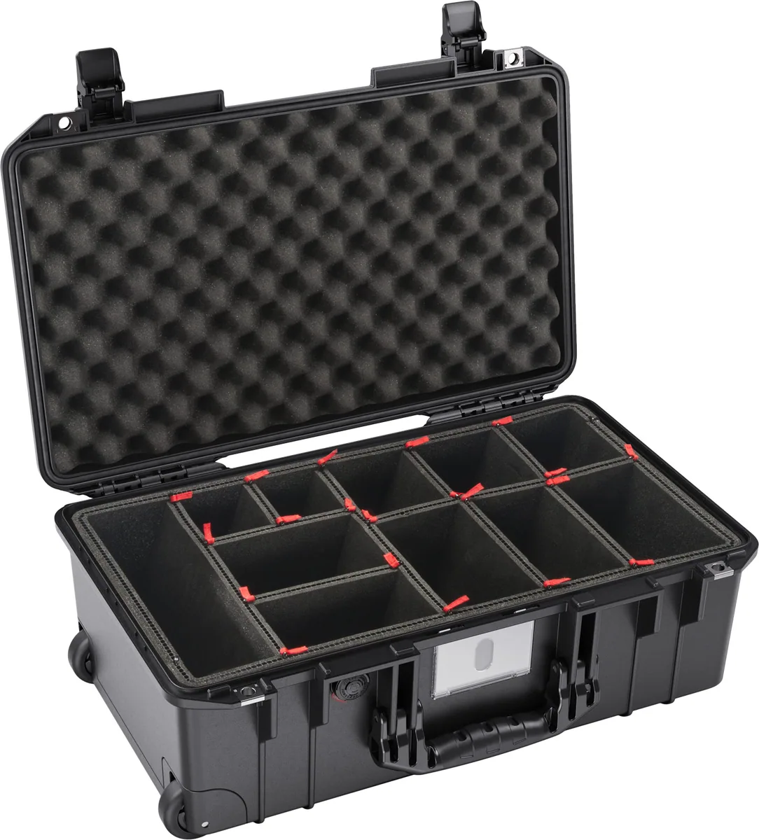 Pelican 1535Air Wheeled Carry-On Hard Case with TrekPak Divider Insert (Black, 27L)