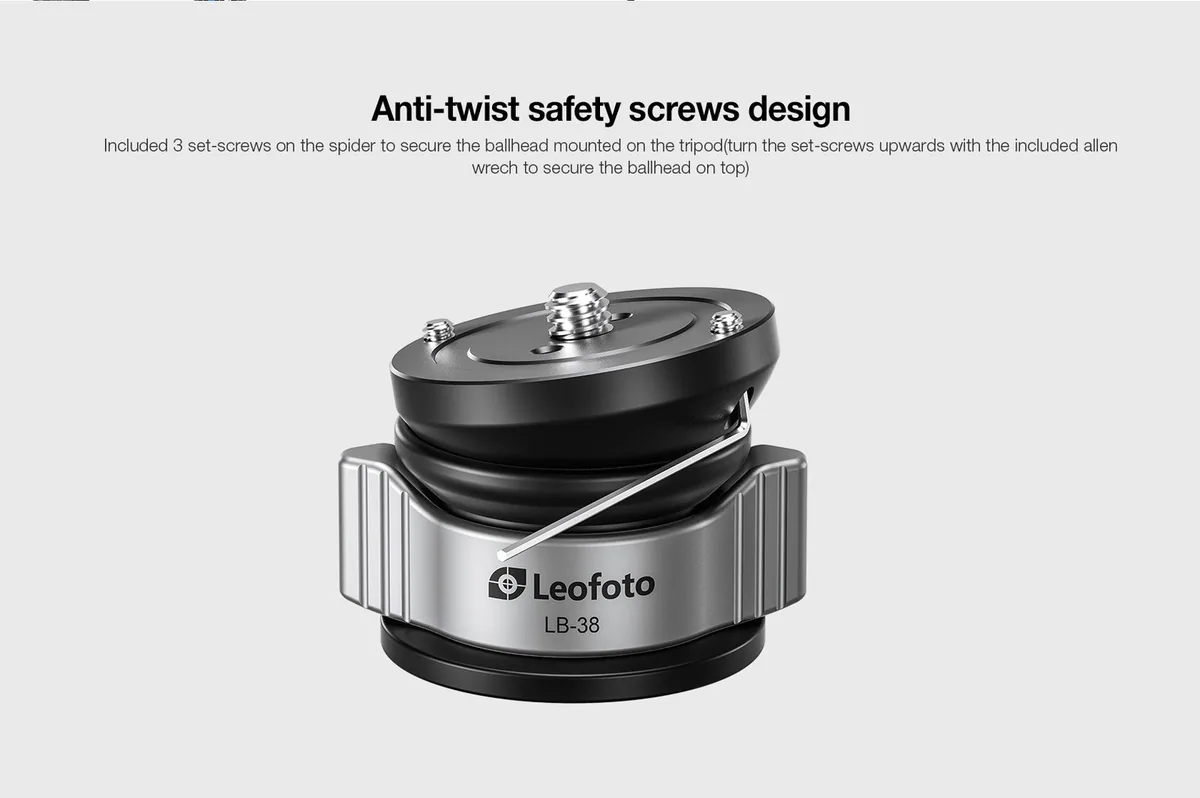 Leofoto LB-75 Levelling Base with Butterfly Handle with 75mm Plate