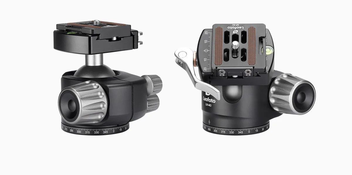 Leofoto LH-40LR Low Profile Ball Head with Quick Release Clamp