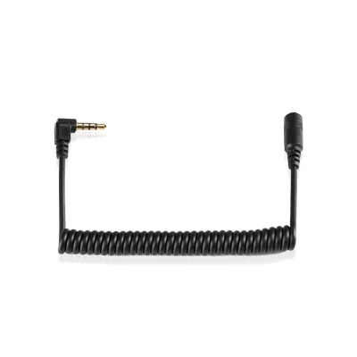 SHAPE Coiled 3.5mm Right-Angle LANC Male to Straight Female Cable (10-20″)