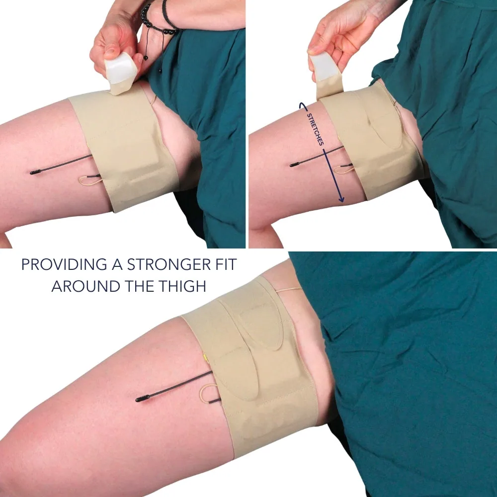 Ursa Thigh Strap with Vertical Pouch for Wireless Transmitters (Beige)
