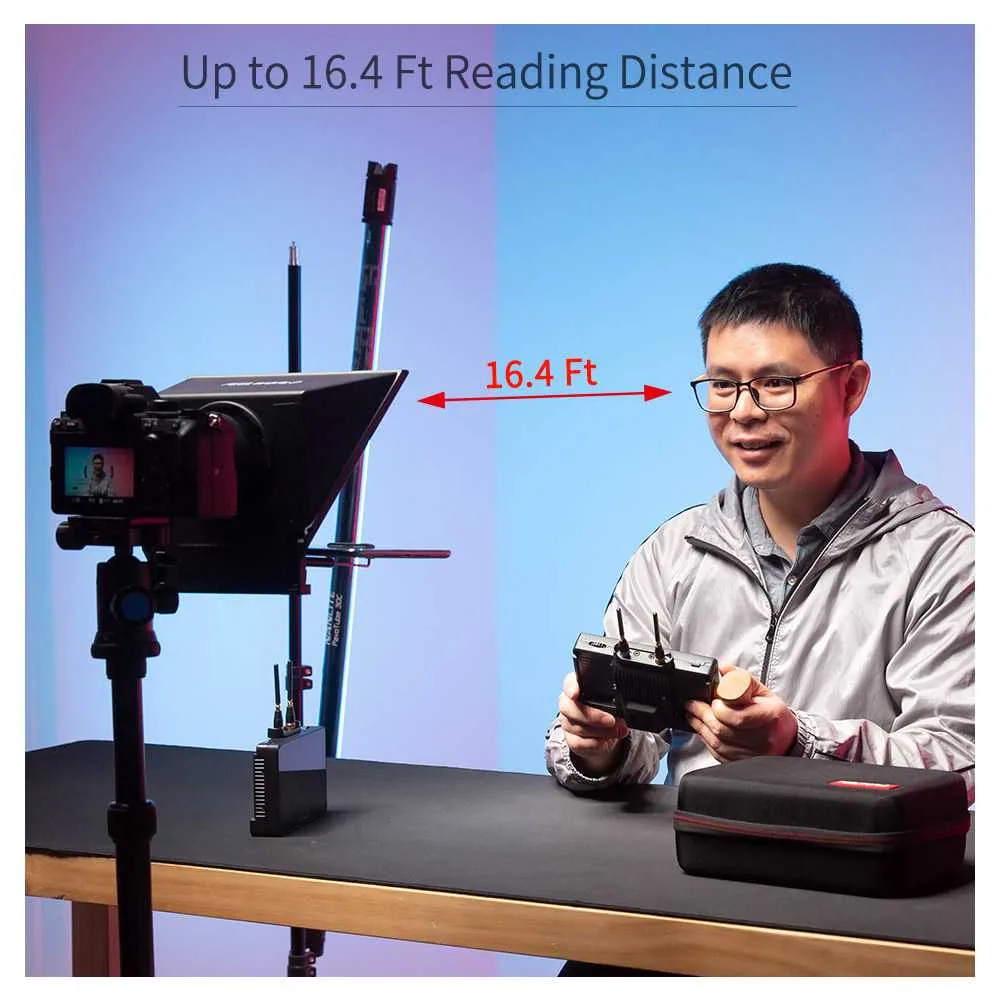 FeelWorld TP2A Portable Teleprompter for Smartphone/Tablet (DSLR/Smartphone Video Version)