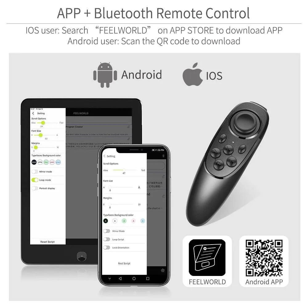 FeelWorld TP2A Portable Teleprompter for Smartphone/Tablet (DSLR/Smartphone Video Version)