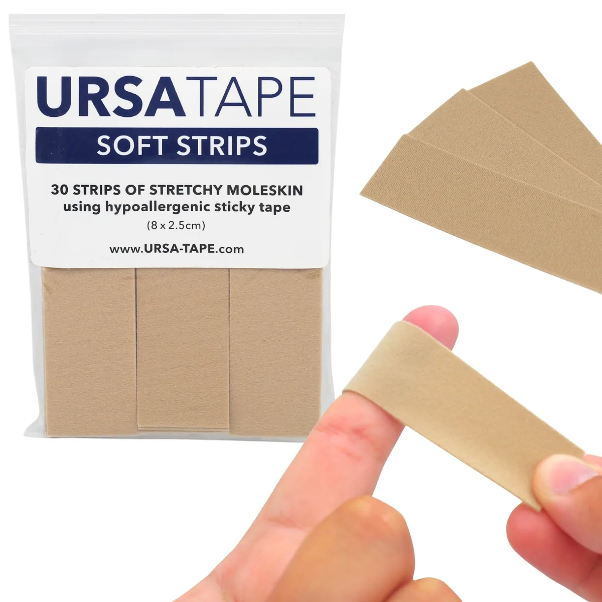 Ursa Tape – 30x Small Soft Strips for Lav Mics (Beige)