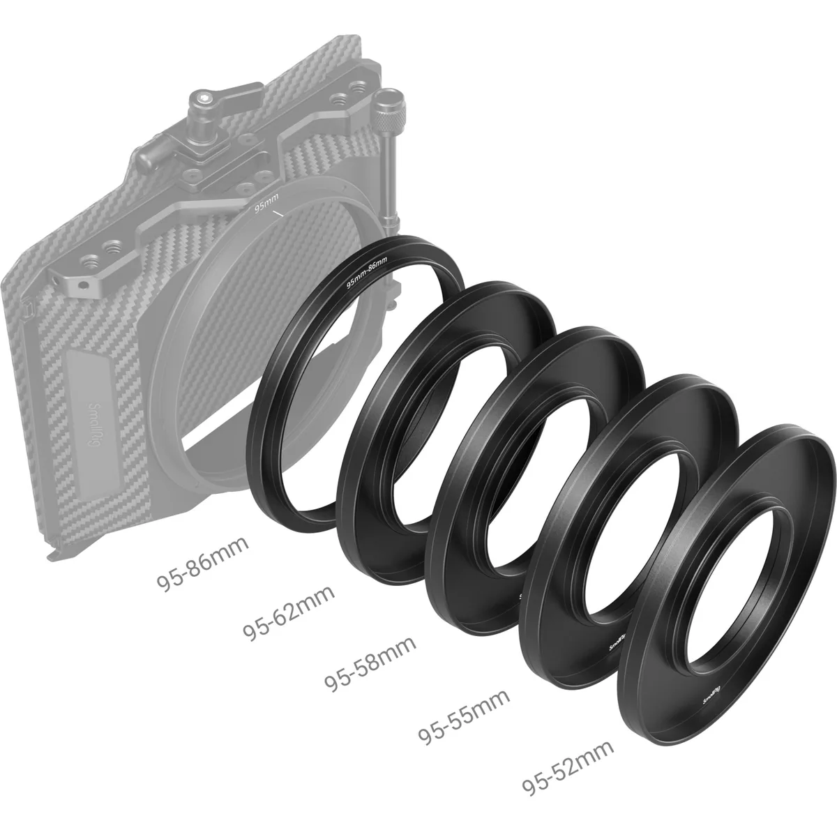 SmallRig Matte Box Adapter Ring Kit for Mini Matte Box (52/55/58/62/86-95mm)