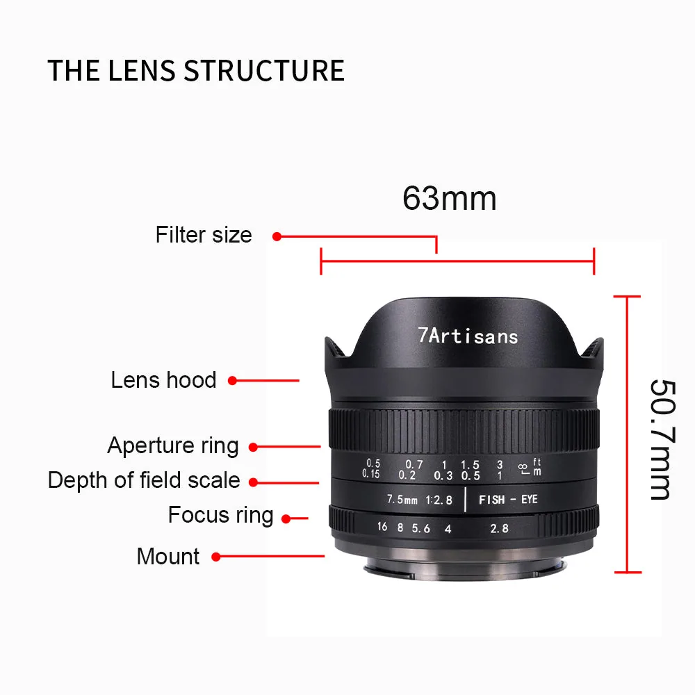 7Artisans 7.5mm f/2.8 II Fisheye Lens for Micro Four Thirds
