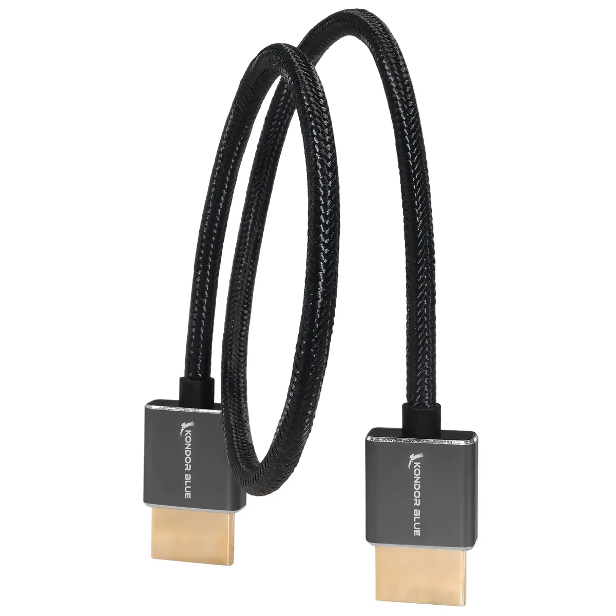 Kondor Blue HDMI to HDMI 40cm Thin Braided Cable for on Camera Monitors