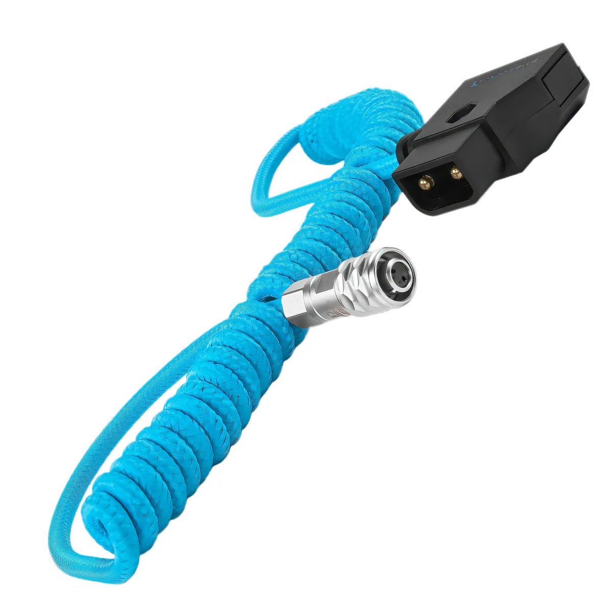 Kondor Blue Coiled D-Tap to 2-Pin Power Cable for BMPCC 6K/4K (Blue)