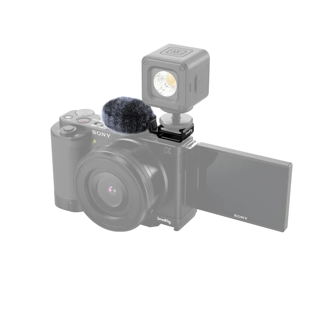 SmallRig Cold Shoe Adapter with Windshield for Sony ZV-E10 and ZV-1