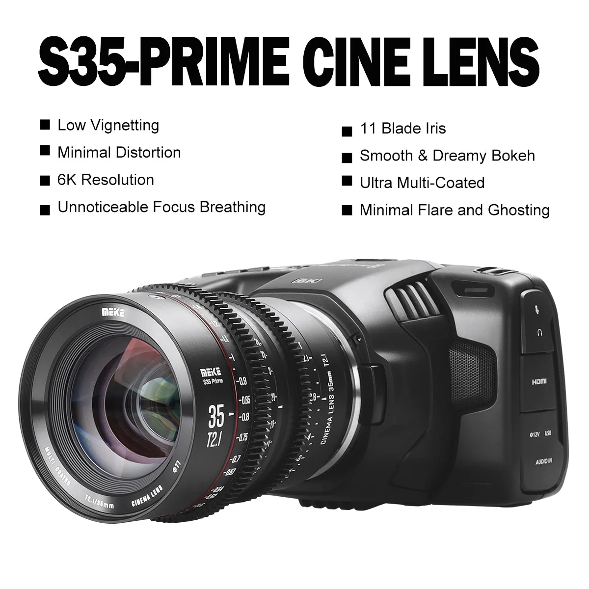 Meike 35mm T2.1 for Super35 Cine Lens (EF Mount)