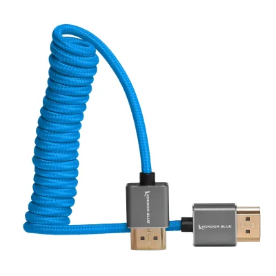 Kondor Blue Coiled HDMI Cable (30 to 60cm)