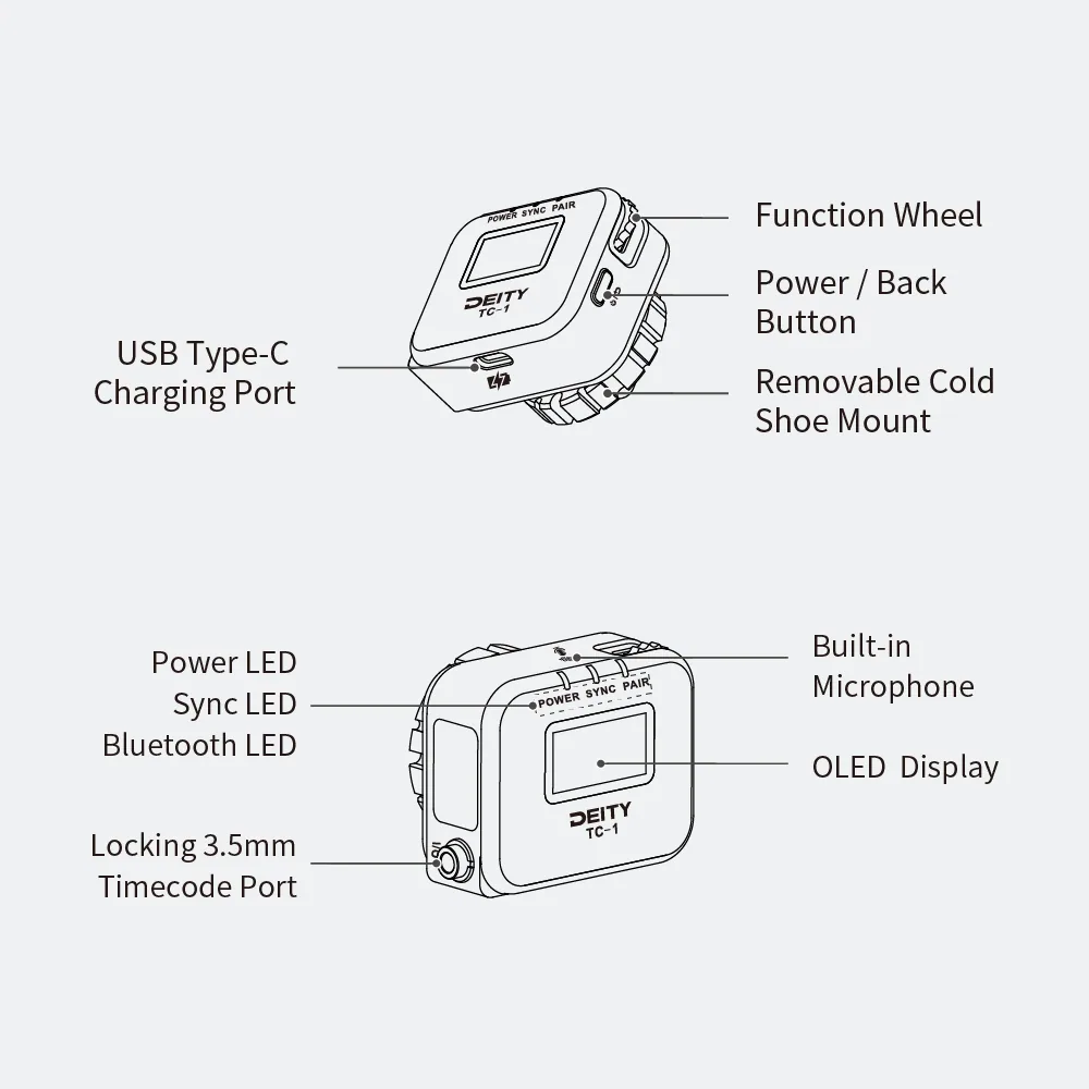 Deity TC-1 Wireless Timecode Generator Box (Bluetooth, 2.4 GHz)