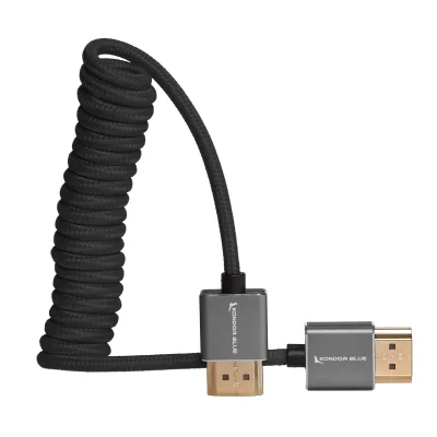 Kondor Blue Coiled HDMI Cable (Black, 30.5 to 61cm)