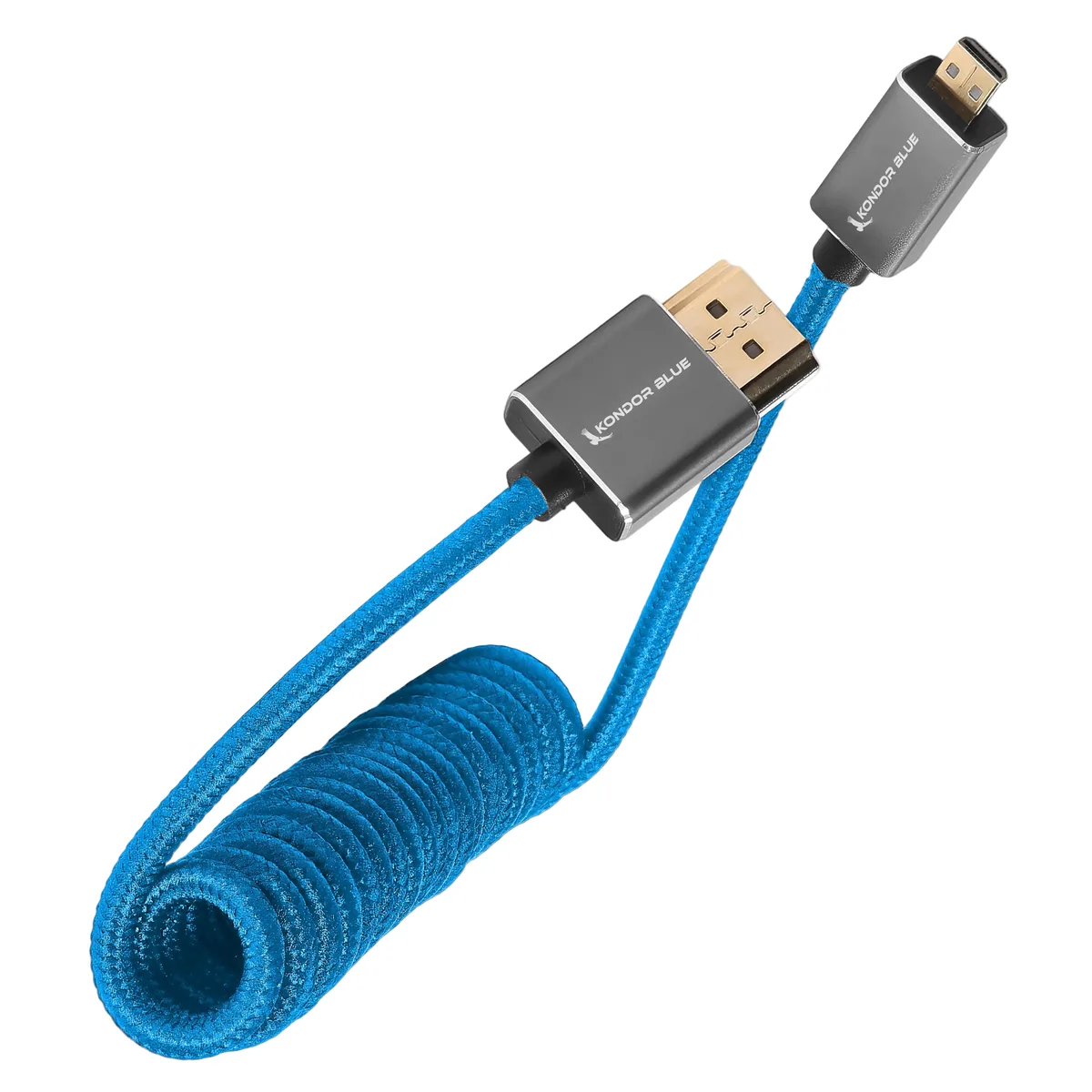 Kondor Blue Coiled Micro-HDMI to HDMI Cable (Black, 30.5 to 61cm)
