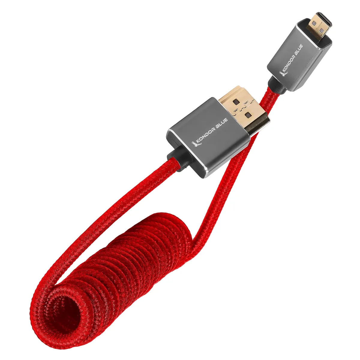 Kondor Blue Coiled Micro-HDMI to HDMI Cable (Black, 30.5 to 61cm)