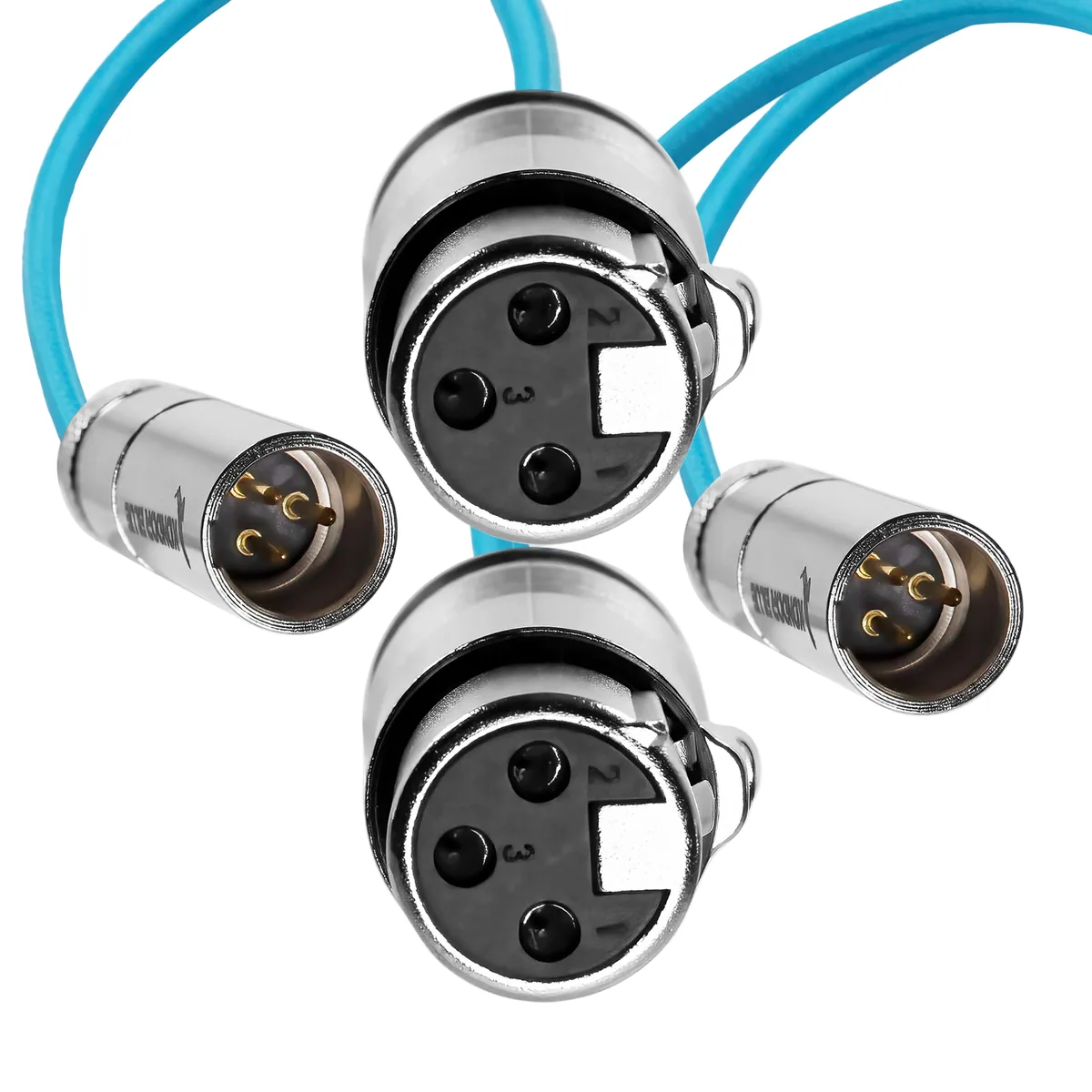 Kondor Blue Mini-XLR Male to XLR Female Audio Cable for Canon C70 & BMPCC 6K/4K (Black, 2-Pack)