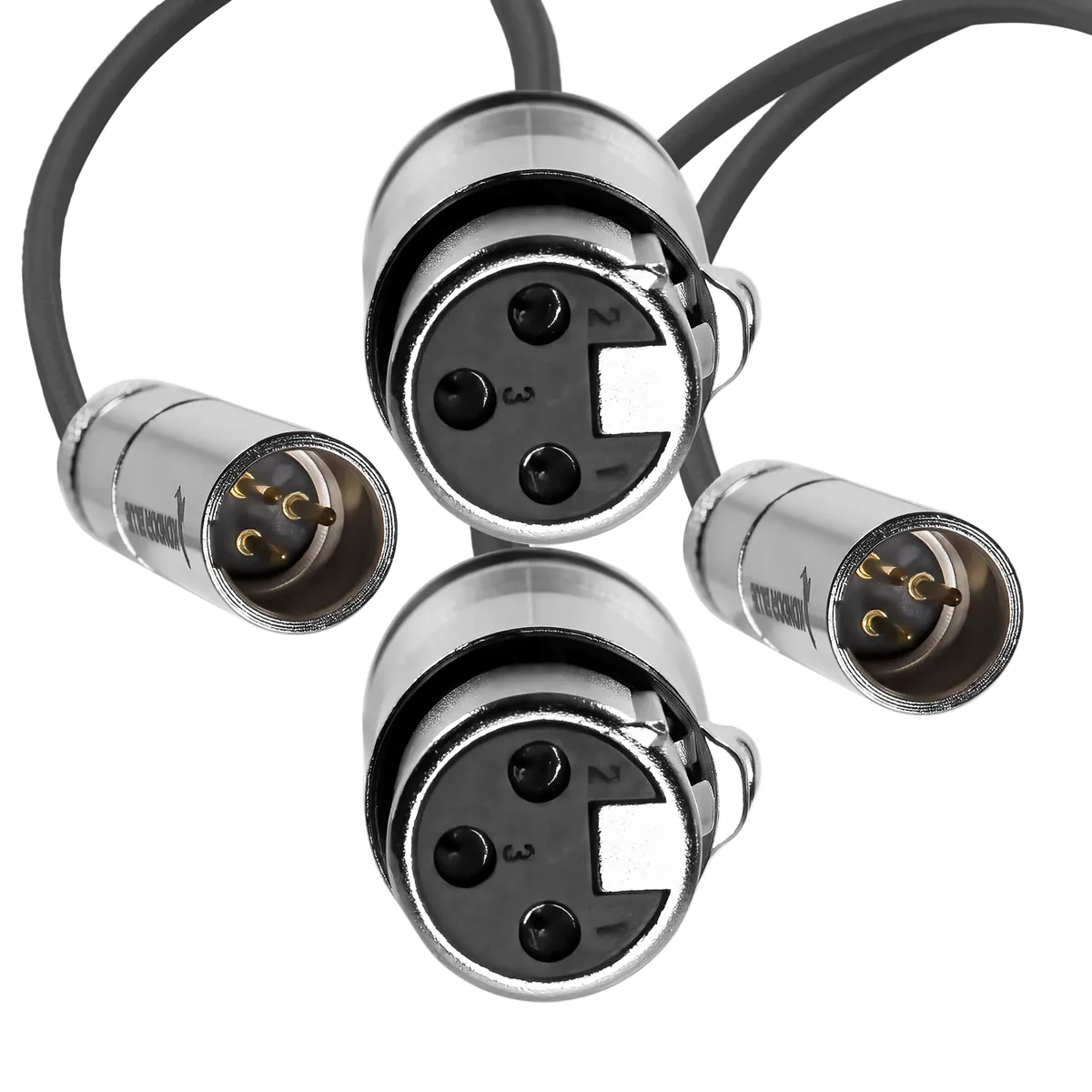 Kondor Blue Mini-XLR Male to XLR Female Audio Cable for Canon C70 & BMPCC 6K/4K (Black, 2-Pack)