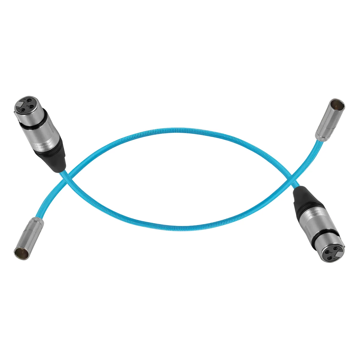 Kondor Blue Mini-XLR Male to XLR Female Audio Cable for Canon C70 & BMPCC 6K/4K (Blue, 2-Pack)