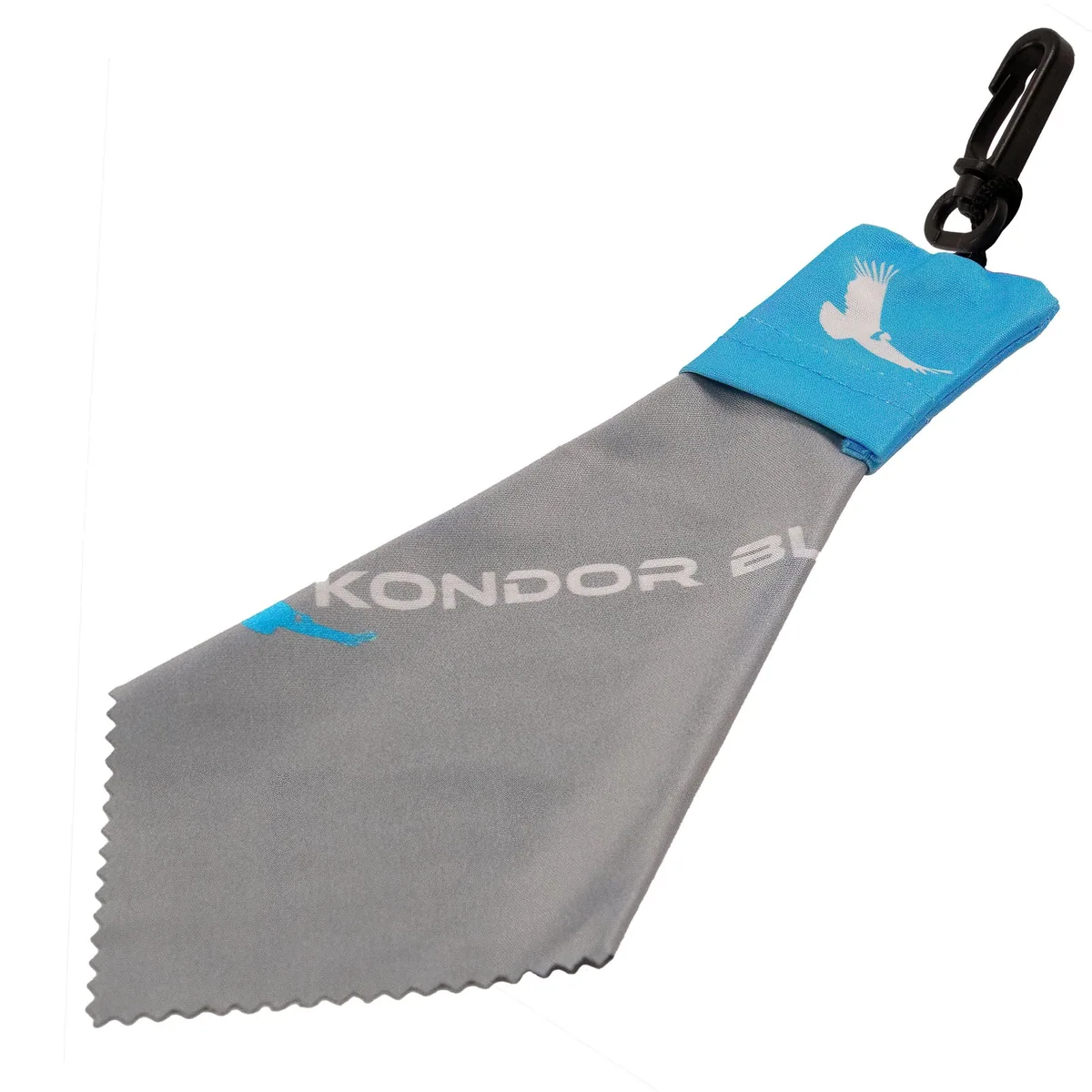 Kondor Blue Microfibre Lens Wipe Cloth with Pouch and Clip